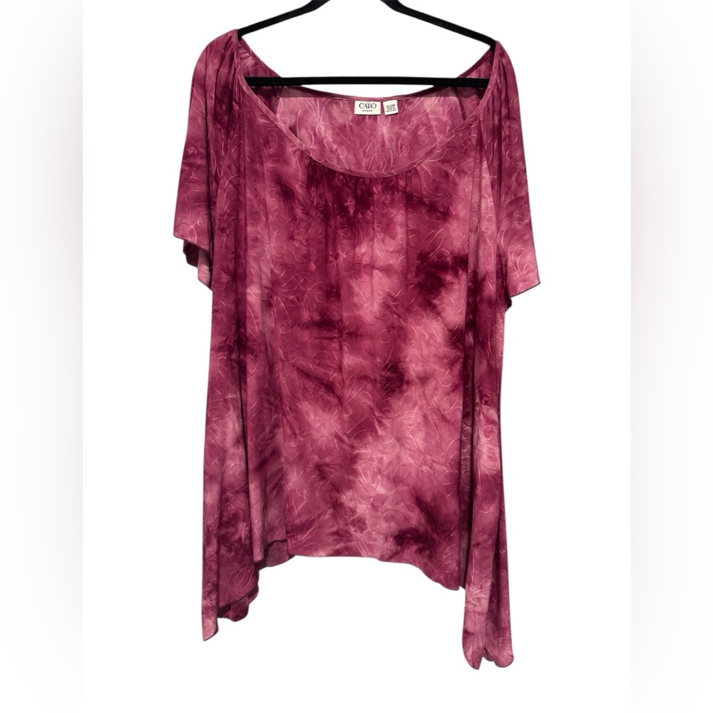 Cato Women's Burgundy Blouse shark hem